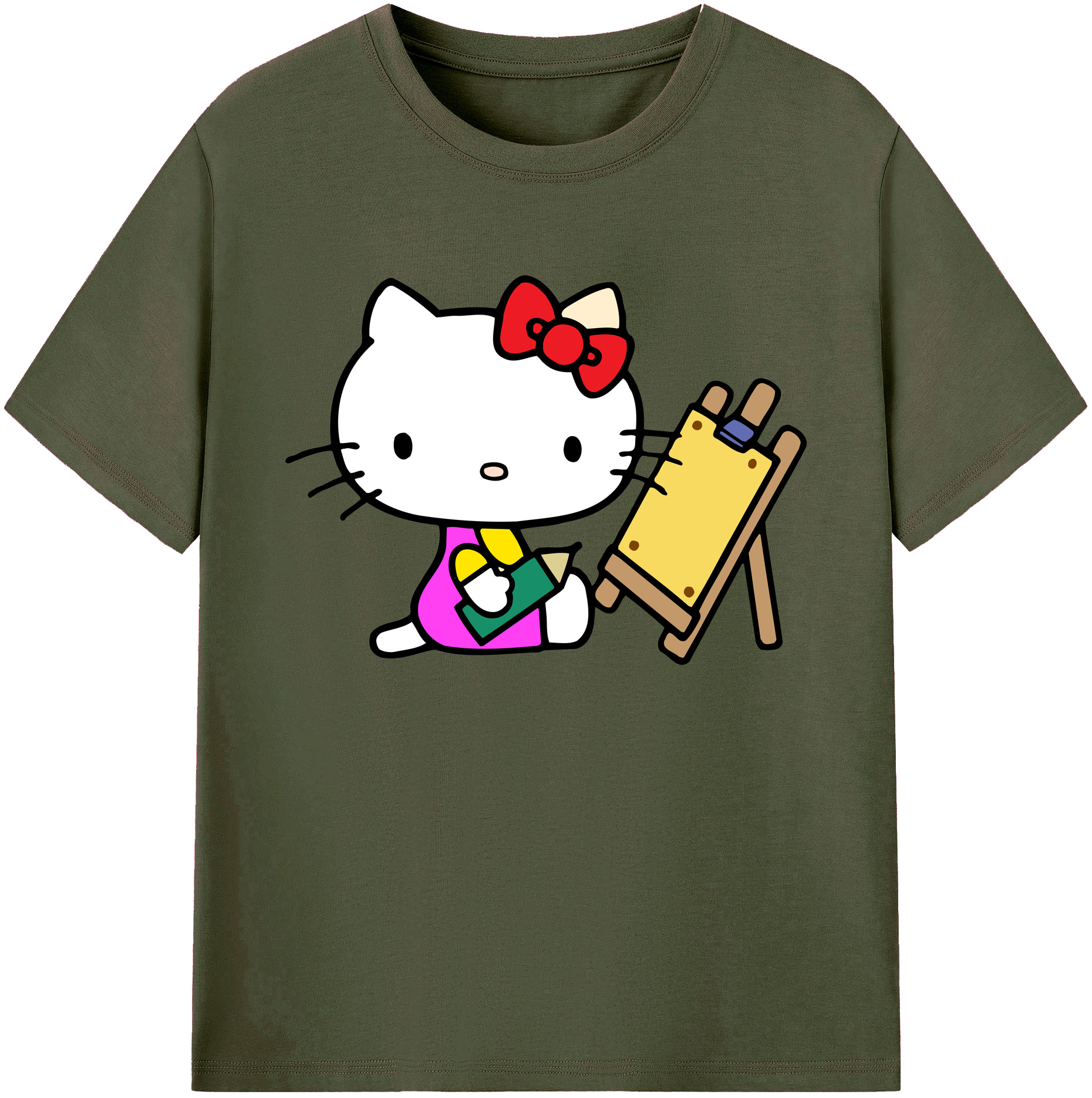 （画像用） Hello Kitty ハローキティ 綿100％ メンズ半袖Tシャツ｜肌触りやわらか＆通気性